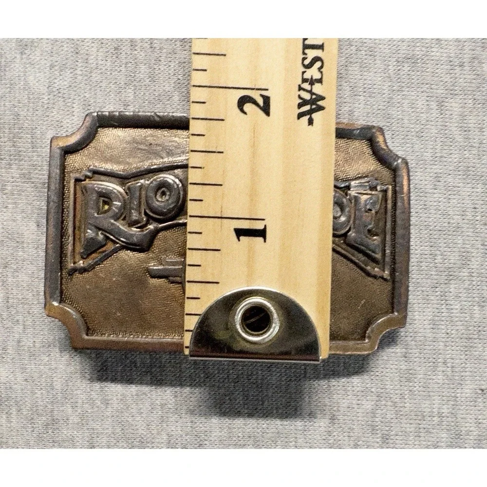 Vtg Humphrey Leather Goods Brass Mens Belt Buckle RIO GRANDE 3